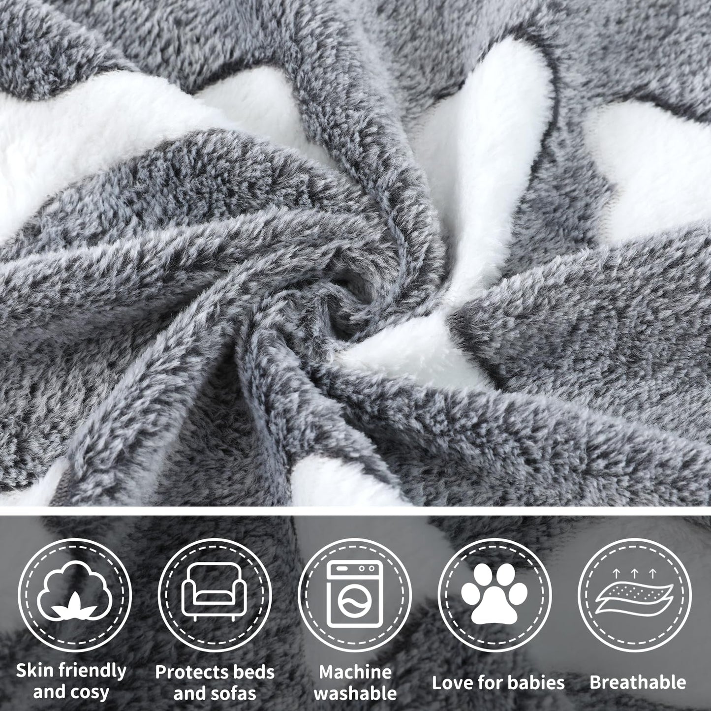 COMSLE Fluffy Dog Blankets Washable for Small Medium Large Dogs