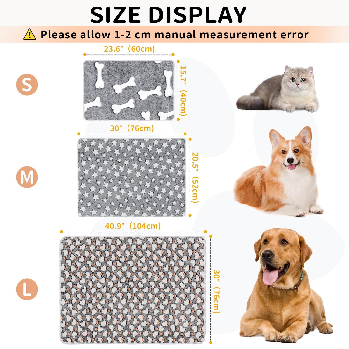 COMSLE Fluffy Dog Blankets Washable for Small Medium Large Dogs