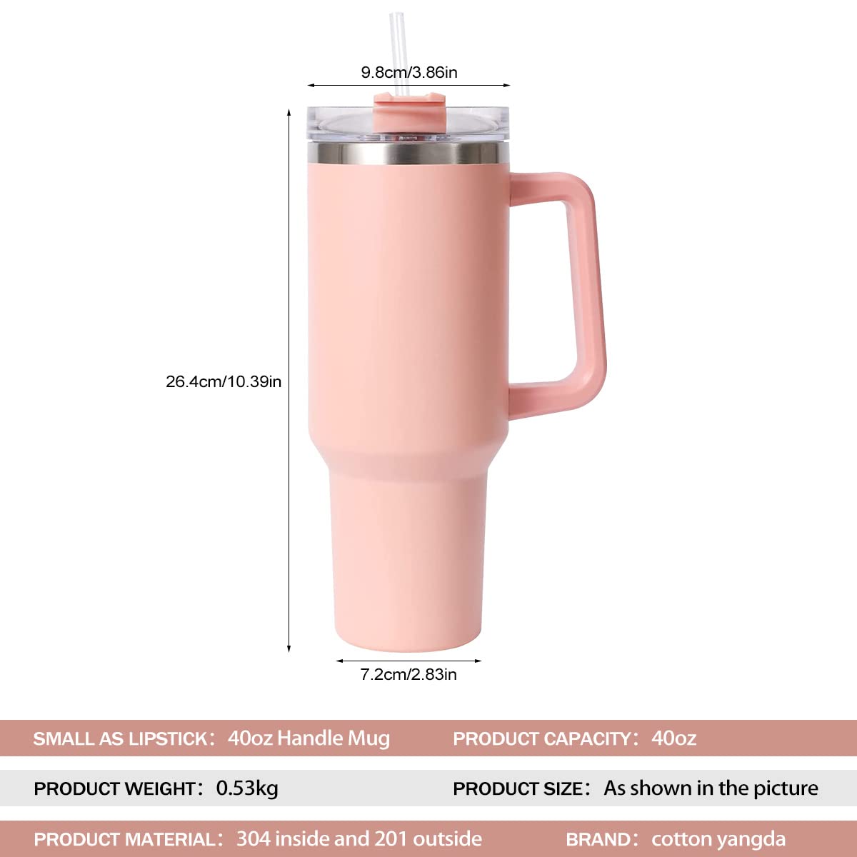 mebiusyhc 40oz Stainless Steel Vacuum Insulated Cup