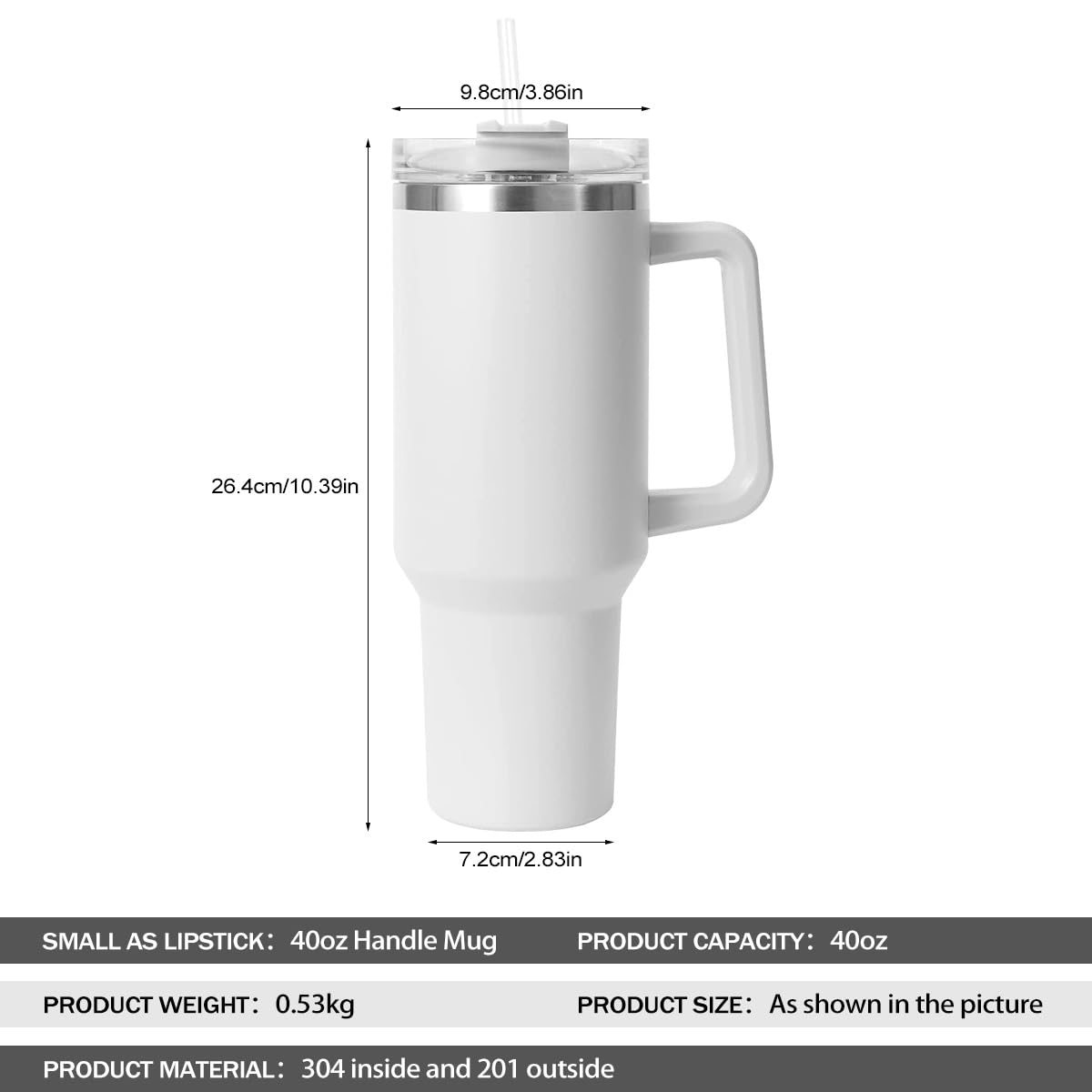 mebiusyhc 40oz Stainless Steel Vacuum Insulated Cup