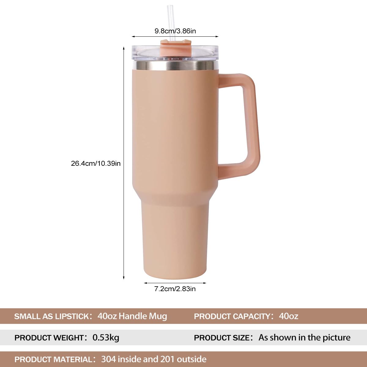 mebiusyhc 40oz Stainless Steel Vacuum Insulated Cup