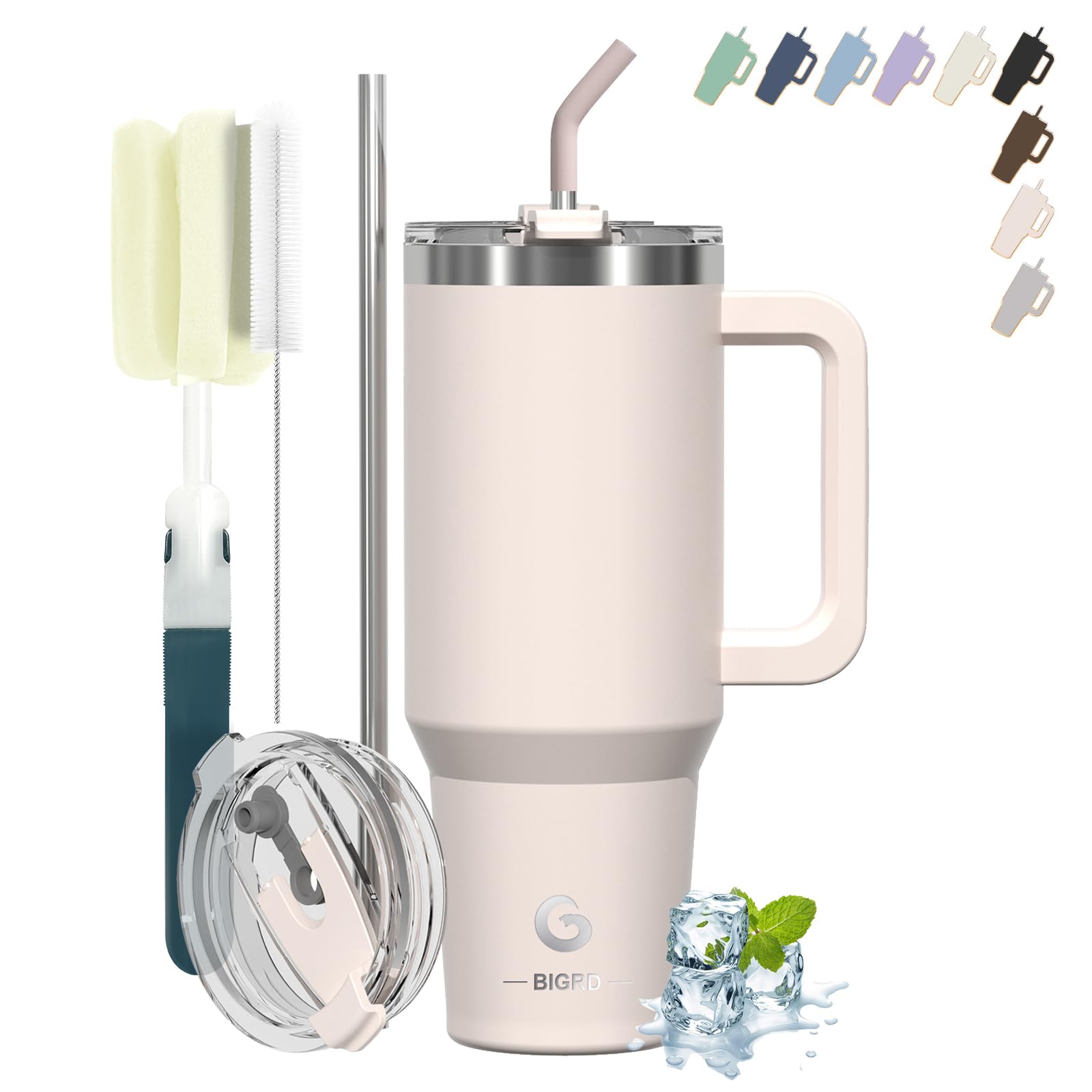 BIGRD 1.18 Litre Coffee Mug to Go, for Coffee/Tea, Rose Quartz