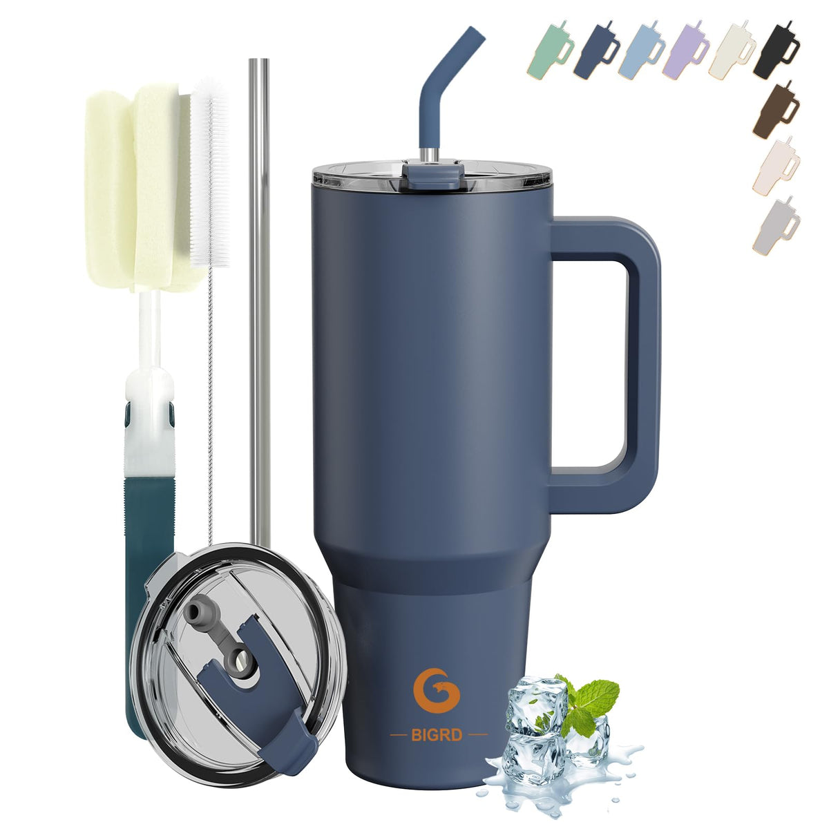 BIGRD 1.2 L Straw Coffee Cup to Go, Thermal Mug, Water Bottle Thermal Insulated Bottle (Twilight)
