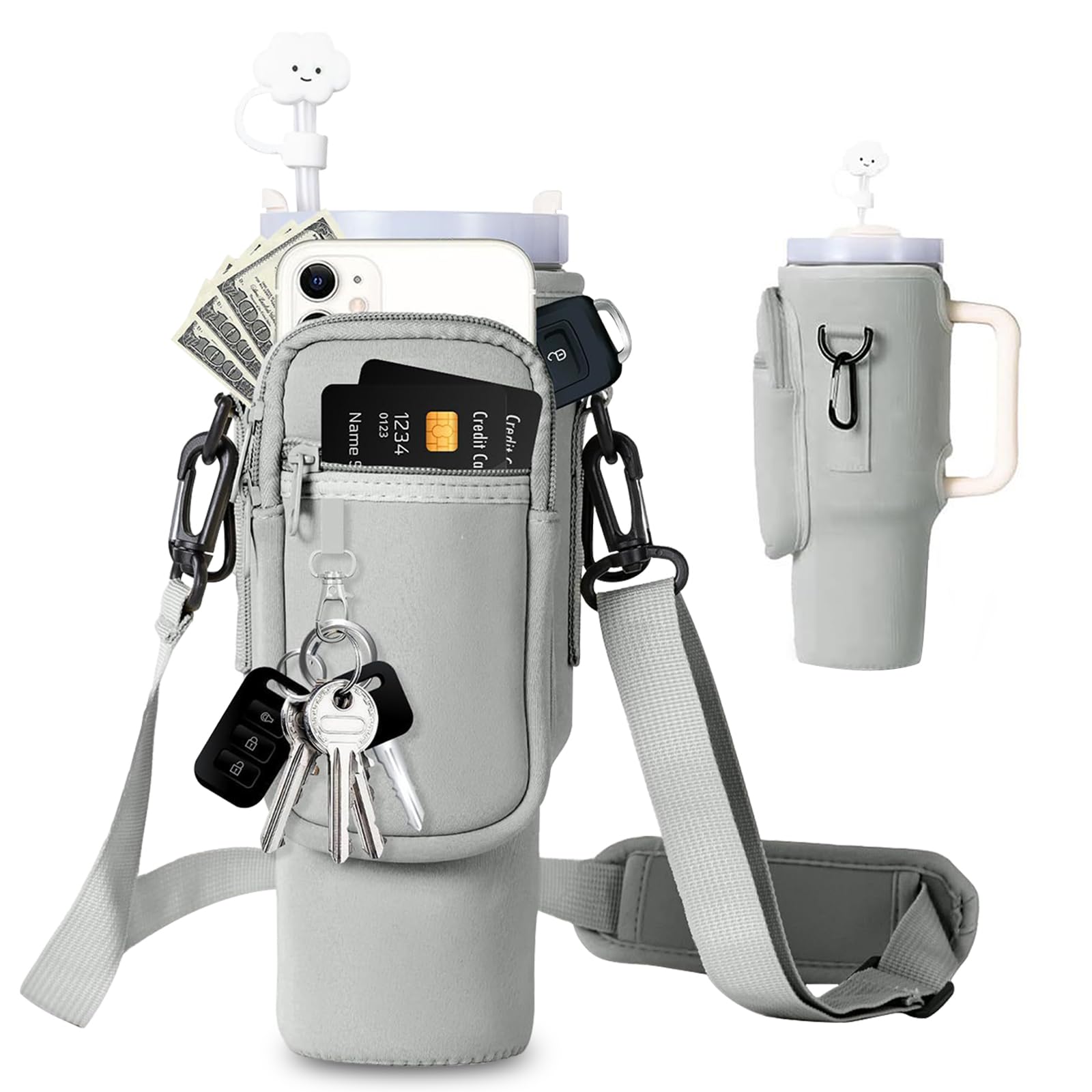 Stanley Cup Bag 1.2 L / 40 oz, Travel and Sports (Silver Grey)