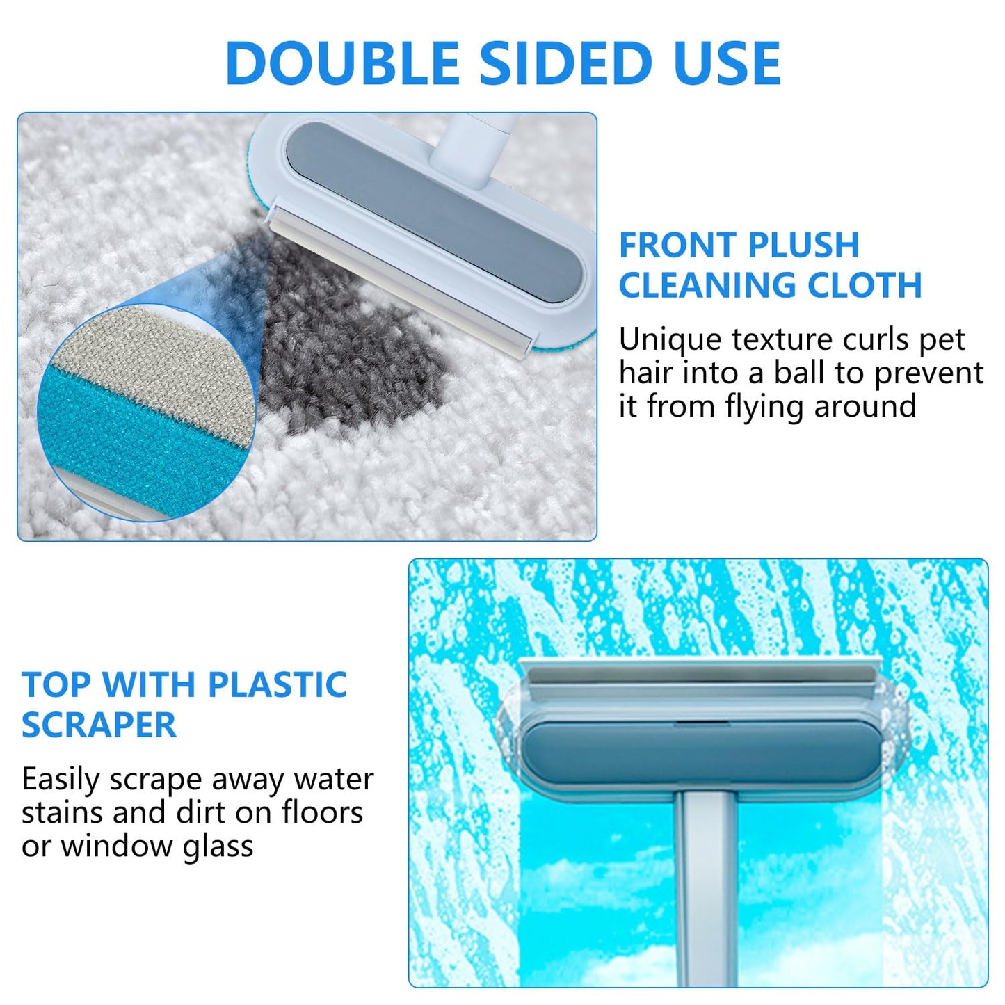 Pet Hair Remover for Carpet, 4 In 1 Multifunctional Pet Dog Cat Hair Remover