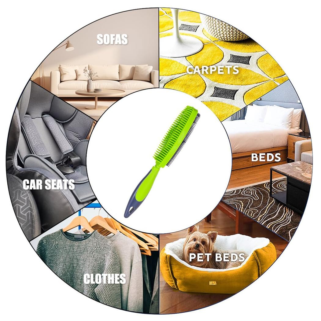 Pet Hair Removal Brush Rubber Double Sided Hairs Cleaning