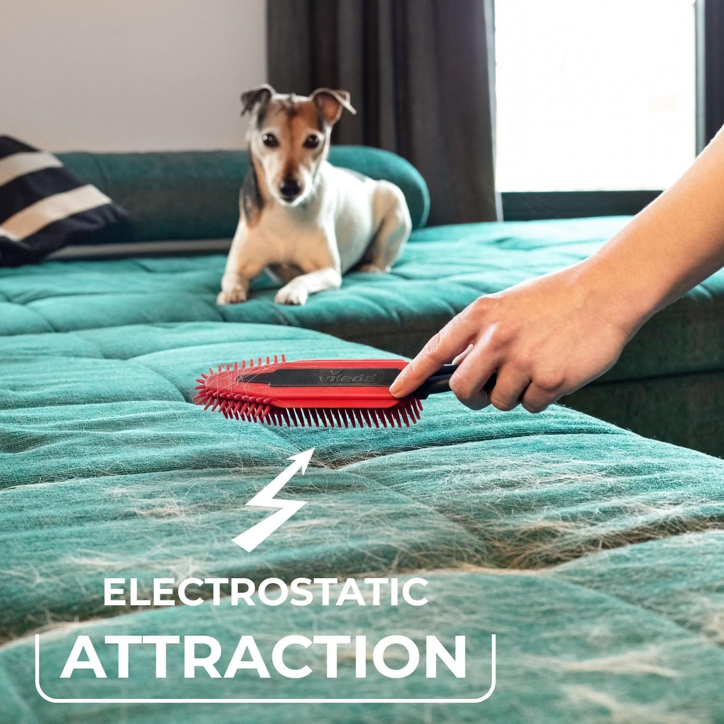 Vileda Pet Pro Electrostatic Brush Ideal for Pet Hair Removal from Carpets