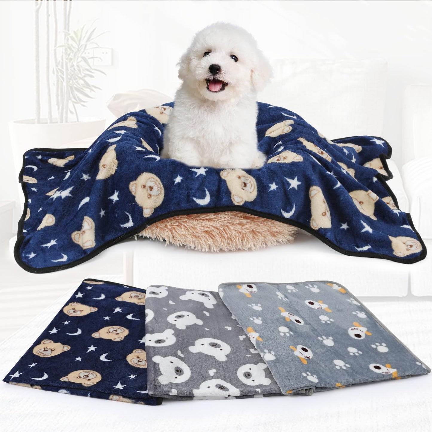 COMSLE Fluffy Dog Blankets Washable for Small Medium Large Dogs