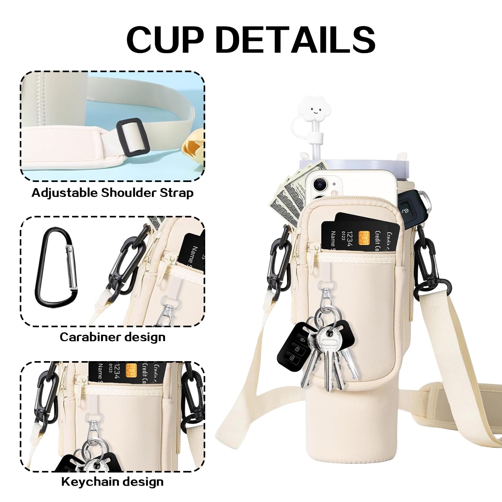 Stanley Cup Bag 1.2L / 40 oz, Travel and Sports (Cream)
