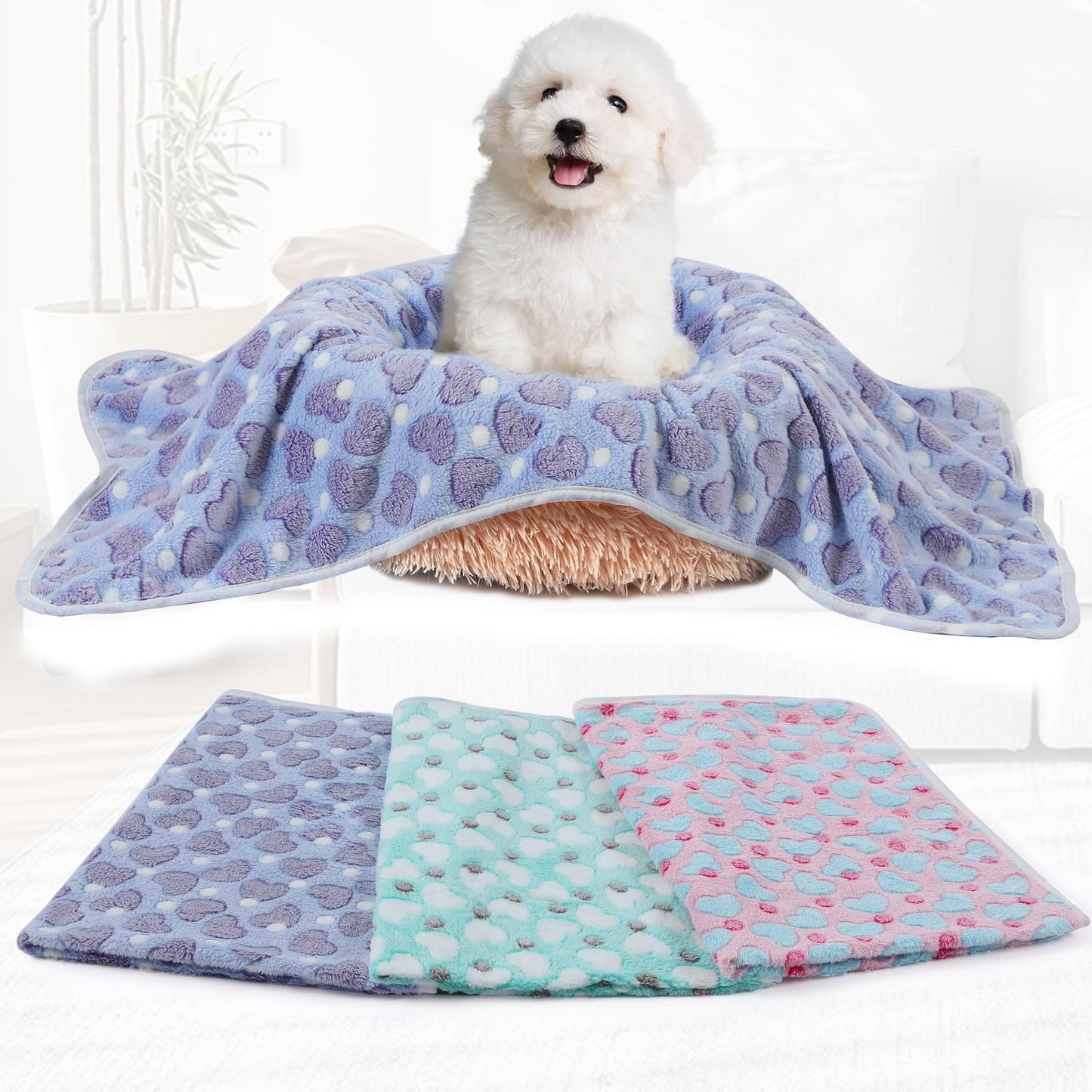 COMSLE Fluffy Dog Blankets Washable for Small Medium Large Dogs