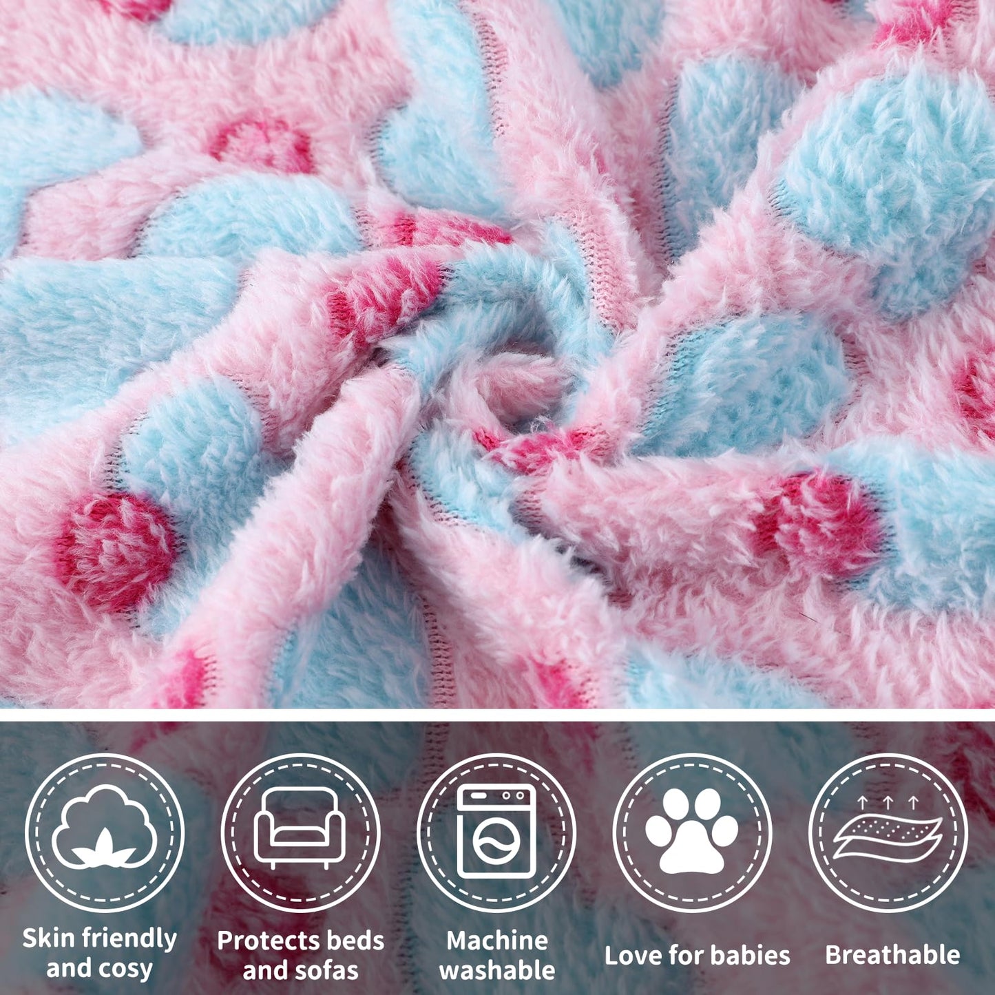 COMSLE Fluffy Dog Blankets Washable for Small Medium Large Dogs