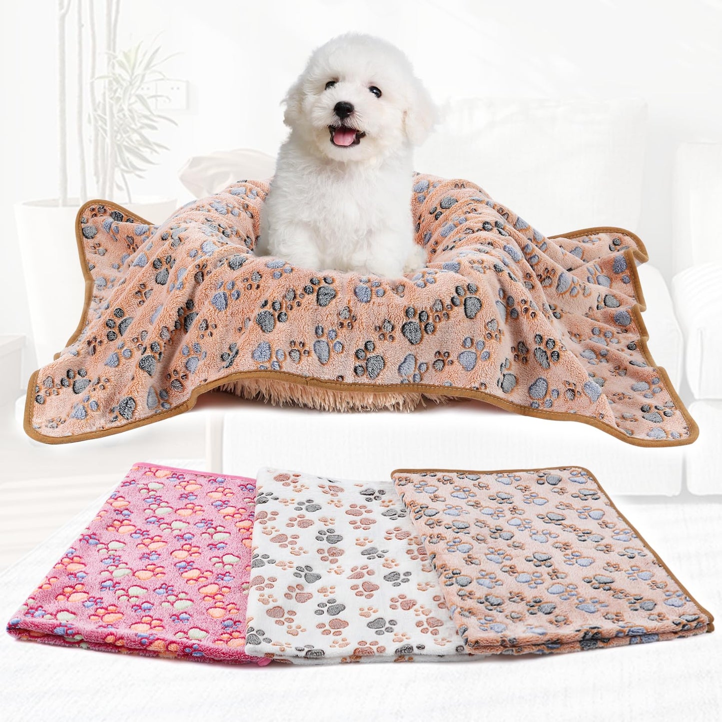 COMSLE Fluffy Dog Blankets Washable for Small Medium Large Dogs